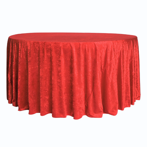 Velvet 120in Round Tablecloth - Red