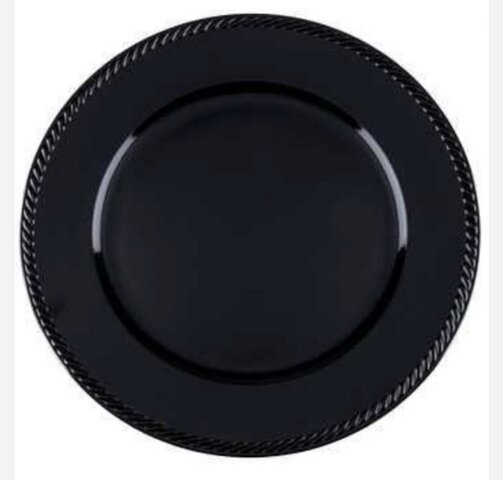 black roped rim charger plate