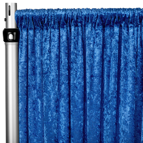 Velvet 12ft H x 52in W Drape/Backdrop Curtain Panel - Royal Blue