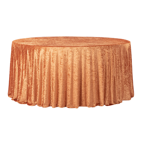 Velvet 132in Round Tablecloth - Rust