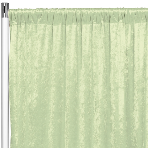 Velvet 12ft H x 52in W Drape/Backdrop Curtain Panel - Sage Green