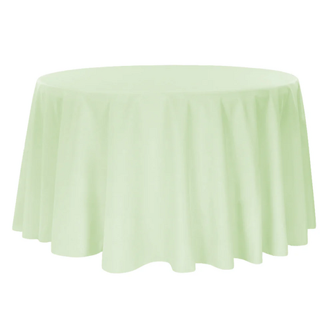 Premium Polyester 132in Round Tablecloth - Sage Green