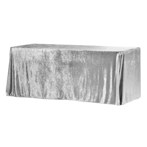 Velvet 90in x 132in Rectangular Tablecloth - Silver