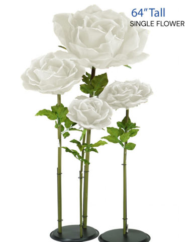 Oversized XXL White Silk Rose 64