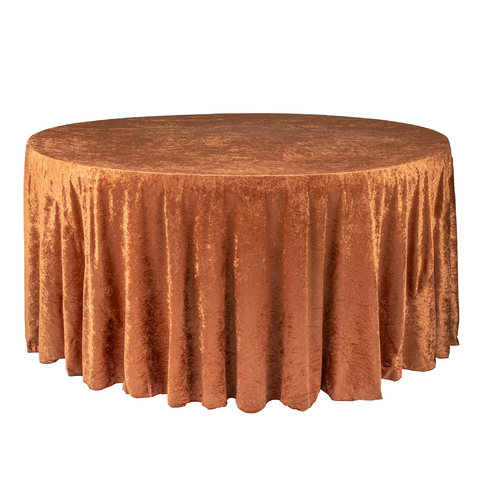 Velvet 132in Round Tablecloth - Terracotta