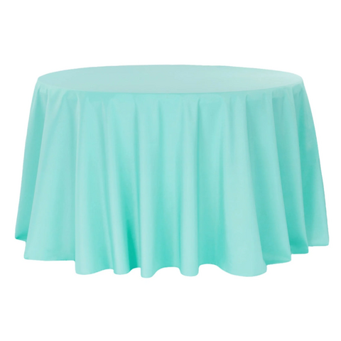 Premium Polyester 120in Round Tablecloth - Turquoise