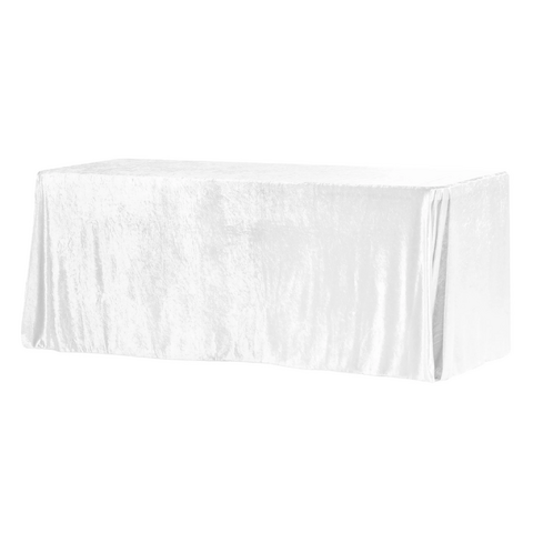 Velvet 90in x 132in Rectangular Tablecloth - White