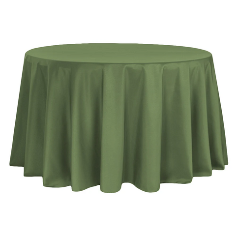 Premium Polyester 120in Round Tablecloth - Willow Green