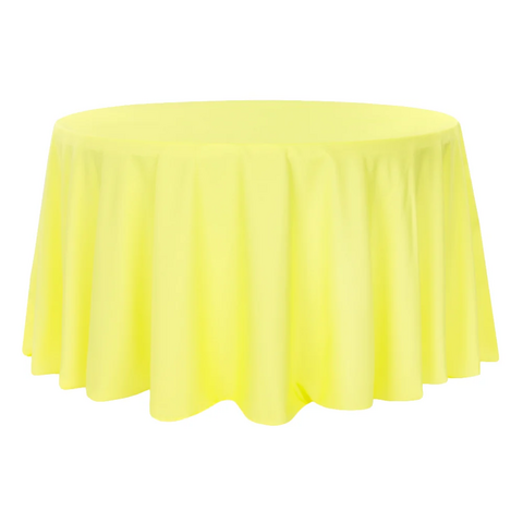 Premium Polyester 132in Round Tablecloth - Yellow
