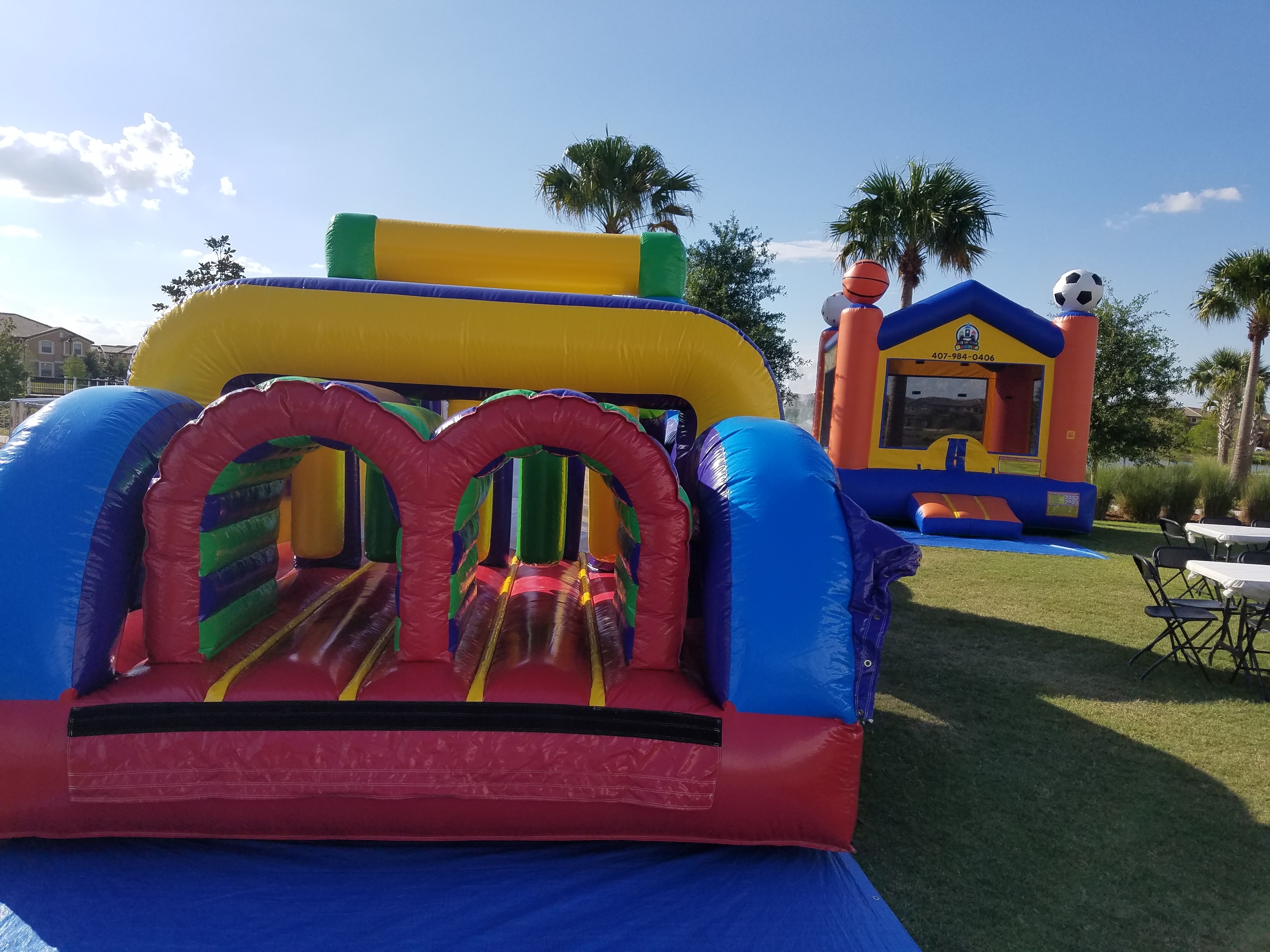 Ninja Bounce House Combo - Orlando Rental - Inflatables - Slide - Delivery