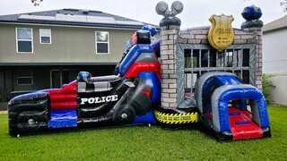 Police Cruiser Dual Lane Bounce House Dry