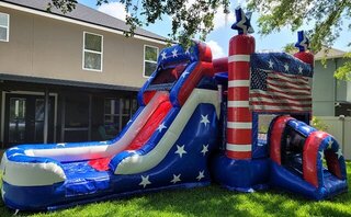American Pride (Water Slide Combo with Pool & Basketball Hoop)