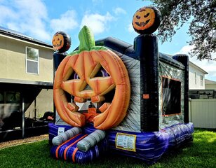 Halloween Pumpkin (Bounce House with Basketball Hoop)