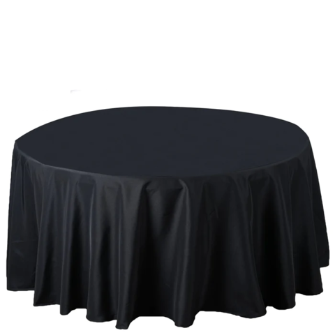 Round Black Tablecloths (fits 48-inch Round Tables)