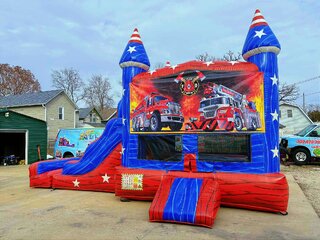 Fire Truck Themed Combo Bouncer