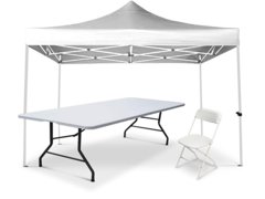 Chairs, Tables, And Canopies