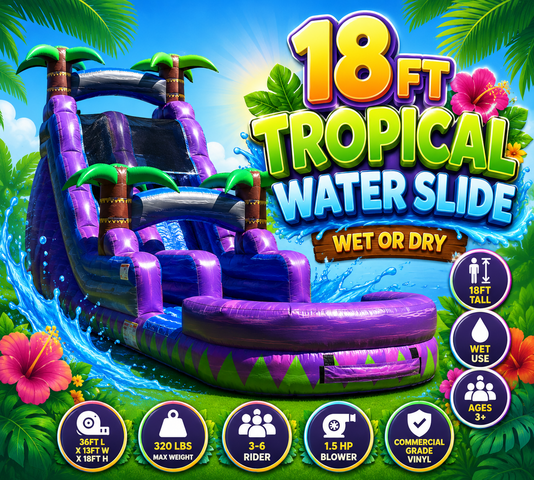 18ft Wet Dry Tropical Waterslide