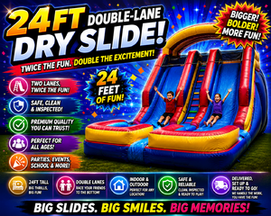 24' Double Lane Dry Slide