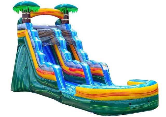 15' Cali Palms Water Slide w/ Splash Pad