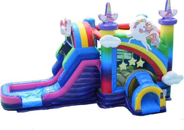 Unicorn Bounce House Slide Combo Wet/Dry