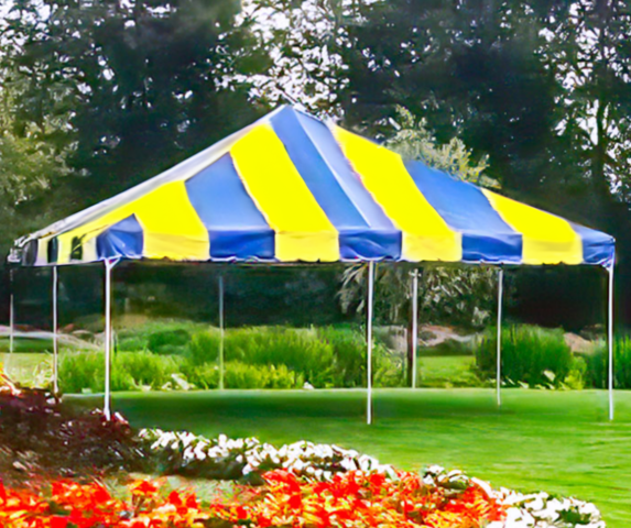 20x20 Pole Tent-  Blue/Yellow