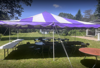 20 X 20 Pole Tent- Purple/White