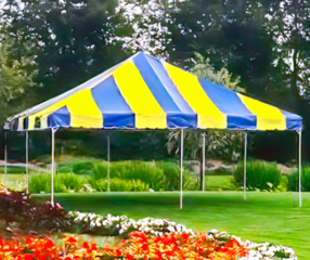 20 X 20 Pole Tent-  Blue/Yellow