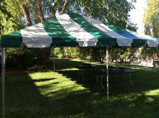 20 X 20 Pole Tent-  Green/White