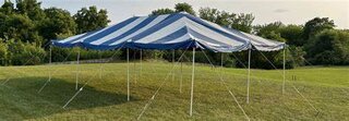 20x30 Pole Tent- Blue/White