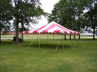 20x20 Pole Tent-  Red/White