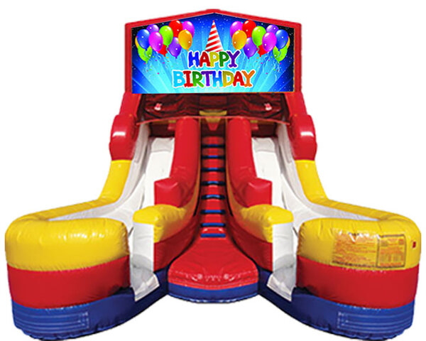  Happy Birthday- Double Lane Water Slide-Opt4