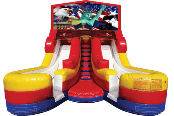 Double Lane Water Slide 4th of July