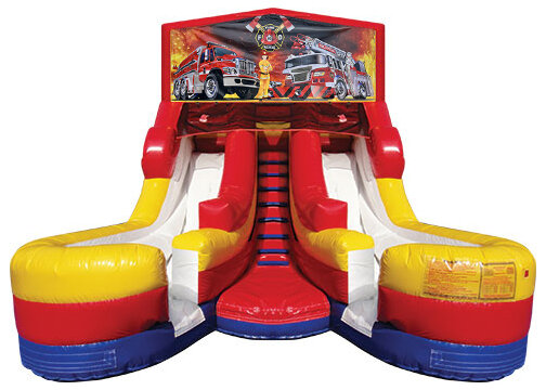 Double Lane Water Slide Firefighters