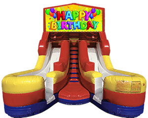  Happy Birthday- Double Lane Water Slide-Opt3