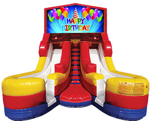  Happy Birthday- Double Lane Water Slide-Opt4