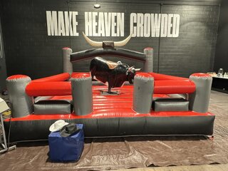 Mechanical Bull ride price: $195 per Hr. 2 Hrs. Minimum.