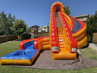 CorkScrew Lava Water Slide with pool