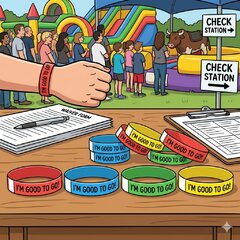 50 qty -Event Wristbands for Waiver Verification