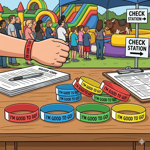 200 Qty -Event Wristbands for Waiver Verification