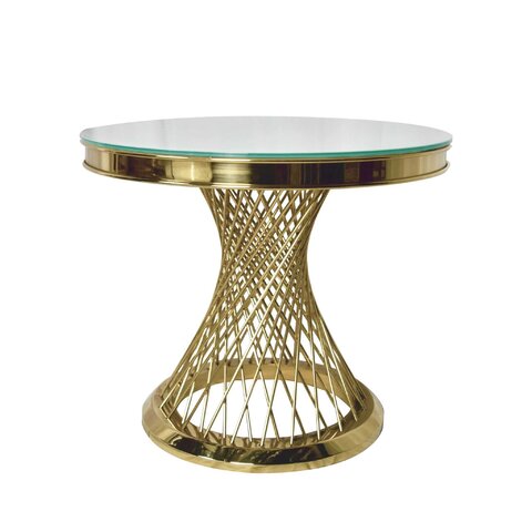 Gold Washing Round white top Cake Table 