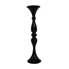 BLACK 24 INCH METAL VASE