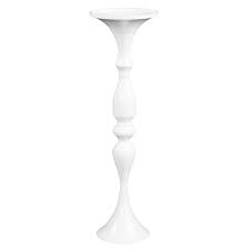 WHITE 24 INCH METAL VASE