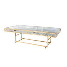 Gold Chandelier Clear  Dinning Table 