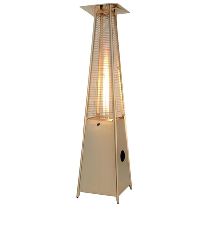 Silver patio heater w/ propane tank