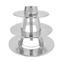 3 Tier Hammered Stainless Steel Stand