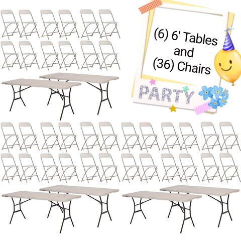 Tables & Chairs for 36 Guests 