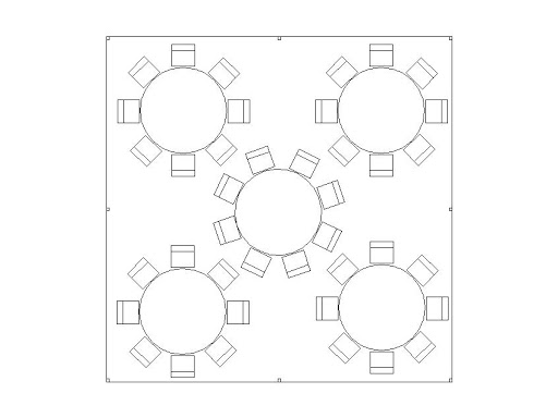 20x20 frame tent round table seating