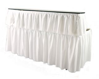 6ft Bar with White Skirt