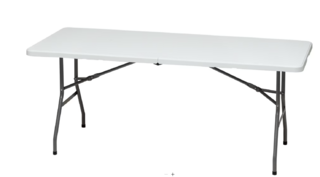 Tables- White-Plastic 6' Bi-Fold Table