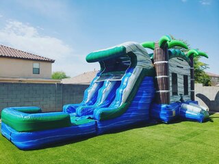 Blue Wave Splash Bounce House Combo
